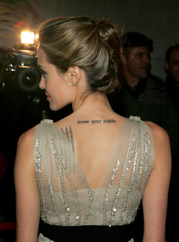 Angelina Jolie neck tattoo
